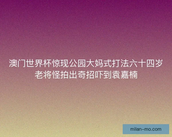 澳门世界杯惊现公园大妈式打法六十四岁老将怪拍出奇招吓到袁嘉楠