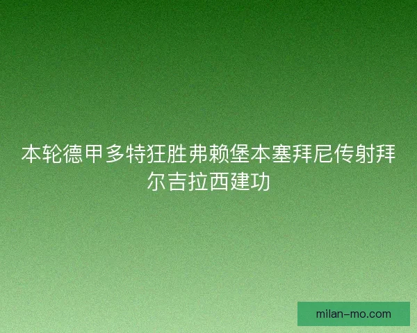 本轮德甲多特狂胜弗赖堡本塞拜尼传射拜尔吉拉西建功